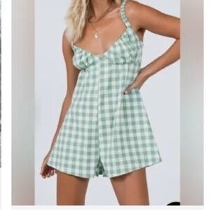 Never Worn Princess Polly Gingham Romper